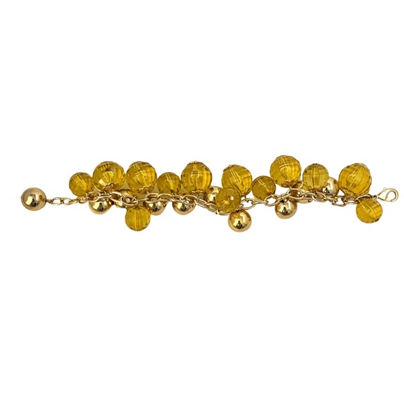 KATE SPADE 2009 Holiday Collection Citrine Yellow Gold Vintage Bead Bracelet - Picture 5 of 6